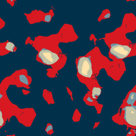 Classic marine blue red yellow seamless texture. Modern retro swim wear fashion allover print....