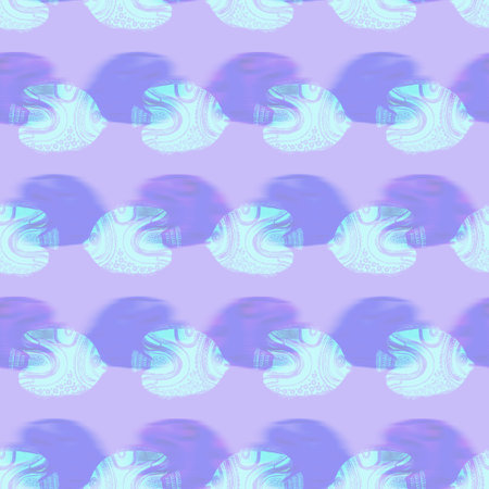 Ultraviolet iridescent fish pattern background. Modern digital lavender peri purple under the sea fishes texture. Tropical calm coastal wellness all over print.の写真素材