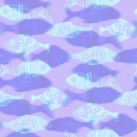Ultraviolet iridescent fish pattern background. Modern digital lavender peri purple under the sea...