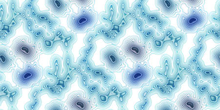 Soft blue water seamless puddle border pattern. Fresh organic wet pool drop edging trim background....