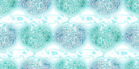 Soft blue water seamless puddle border pattern. Fresh organic wet pool drop edging trim background....