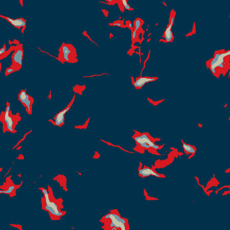 Classic marine blue red yellow seamless texture. Modern retro swim wear fashion allover print. Memphis style masculine grunge abstract background. High quality jpg swatch.の写真素材