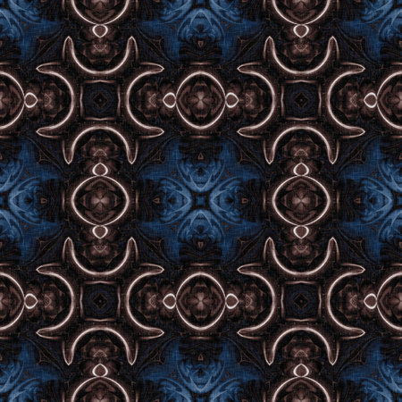 Dark indigo blue white bandanna style tye dye print pattern. Seamless ethnic silk home decor design with masculine colour tile. For modern vintage cushion, pillow and bohemian fashion repeat print.の写真素材