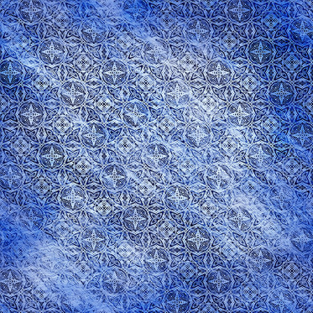 Indigo blue grunge wash linen print pattern. Modern rustic nantucket distressed fabric textile...