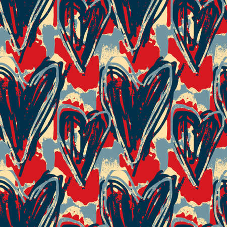 Classic marine blue red yellow seamless texture. Modern retro swim wear fashion allover print. Memphis style masculine grunge abstract background. High quality jpg swatch.の写真素材