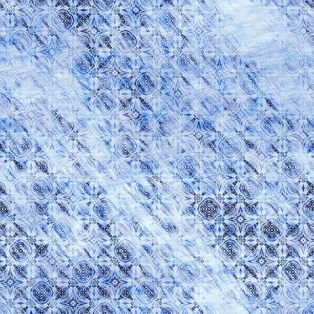 Indigo blue mottled grunge wash linen print pattern. Vintage Nantucket distress fabric textiles...