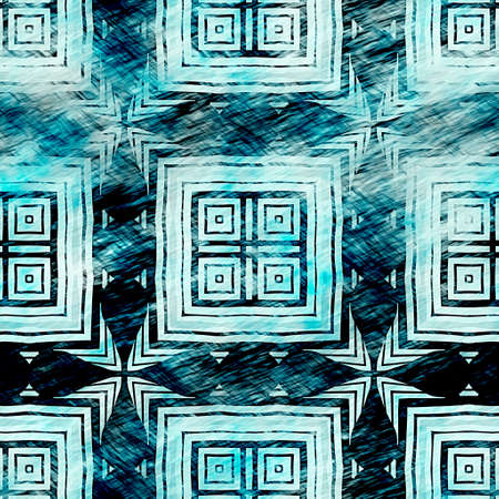 Aegean Teal green grunge wash linen print pattern. Modern rustic nantucket distressed fabric textile...