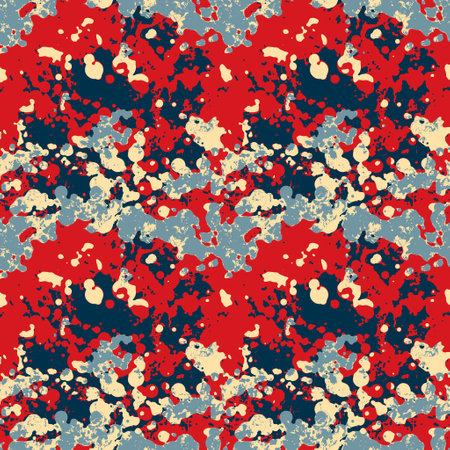 Classic marine blue red yellow seamless texture. Modern retro swim wear fashion allover print. Memphis style masculine grunge abstract background. High quality jpg swatch.の写真素材