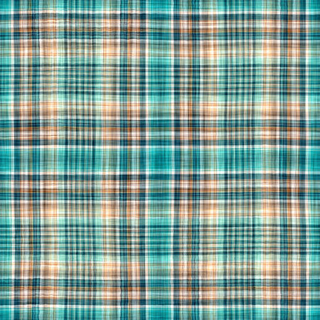 Teal rustic coastal beach house check fabric tile. Seamless sailor flannel textile gingham repeat swatch.の写真素材