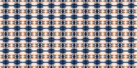 Blue white watercolor azulejo tile border background. Seamless coastal blur bleed geometrical floral...