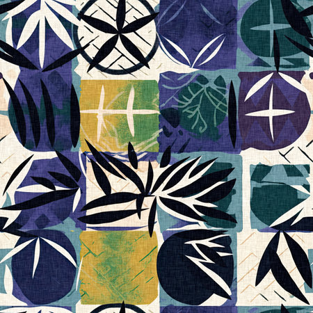 Fun modern pattern clash fabric print for summer beach textile designs with a linen cotton effect....