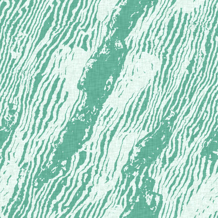 Aegean teal light soft wave linen pattern background. Broken line stripe border effect for rustic...