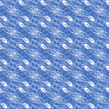 Wavy abstract electric blue weave pattern with broken linear stripe effect. Mottled woven chambray...