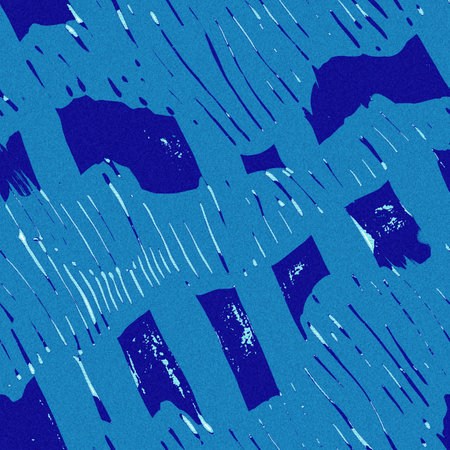 Summer blue dyed wave water pattern with broken linear stripe effect. Fresh blue underwater texture background for modern seamless nautical maritime organic style.の写真素材