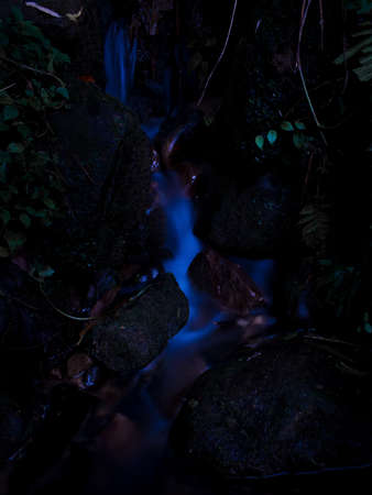 long exposure little waterfall picture look a like glowing water.の写真素材