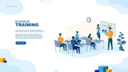 Trendy flat illustration. Business brief, presentation or training page concept. Teamwork metaphor. Education Learning Knowledge. Template for your design works. Vector graphics.のイラスト素材