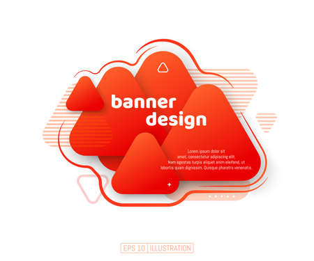 Abstract geometric banner. Liquid shapes background element. Template for banner, brochure, book cover, booklet design. Vector illustration.のイラスト素材