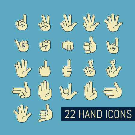 Hand gesture icons set. Vector illustration.のイラスト素材