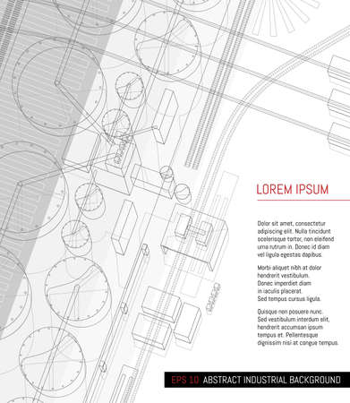 Abstract industrial thin line background. Template for your design works. Vector illustration.のイラスト素材