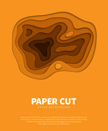 Abstract 3D background. Paper cut shapes. Template for your design works. Vector illustration.のイラスト素材