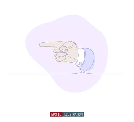 Continuous line drawing of forefinger. Vector illustration. Element for you design works.のイラスト素材