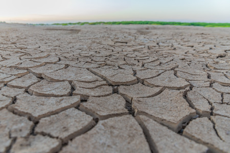 Dry cracked earth background, clay desert textureの写真素材