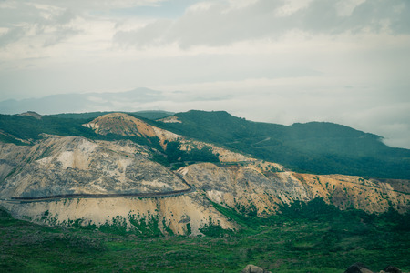 Beautiful mountain road at Mt. Azuma,Fukushima Prefecture,Japanの写真素材