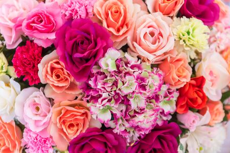 Colorful bunch of artificial flower.の写真素材