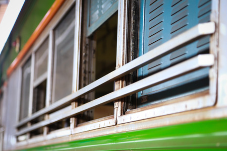 Shadow and light train windowの写真素材