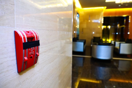 Fire alarm on the wall of hotels
