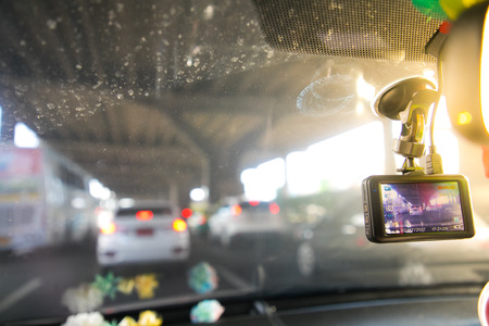 CCTV car camera for safety on the road accidentの写真素材