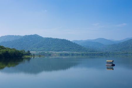 beautiful Landscape View of Reservoir, Thailandの写真素材