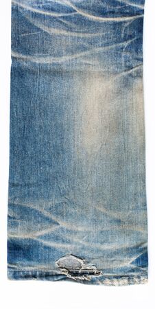 torn denim fashion jeans design texture. Blue denim jeans texture banner with copy space for text...