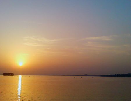 Lake situated in Bhopal, Indiaの写真素材