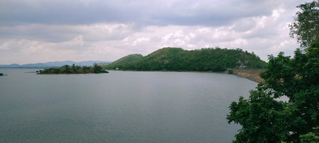 Panoramic view of damのeditorial素材