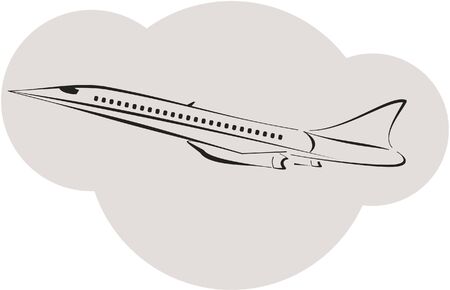 Airplane vector power stroke illustration. Can be used as symbolicのイラスト素材