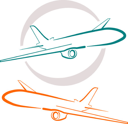 Airplane vector line stroke illustration can be used as logo or symbolのイラスト素材