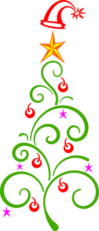Christmas Tree Floral Vectorのイラスト素材