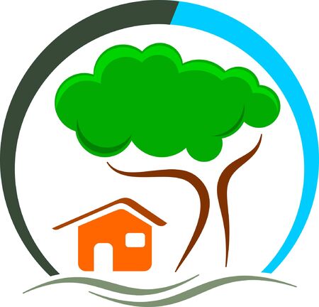 Environment Vector with Tree and House. Can be used as Logo or Symbol.のイラスト素材