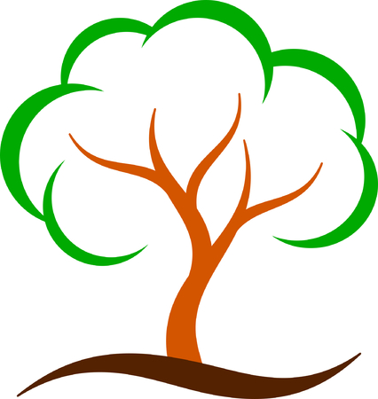 Tree Symbolic Vector Can be used as logo or symbolic presentation. Contains 3 base object with solid fill.のイラスト素材