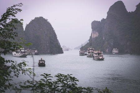 Cruises at Ha Long Bayの写真素材