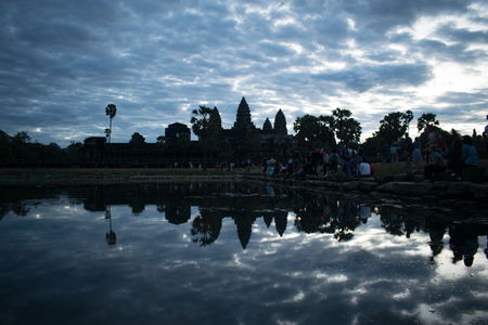 Sunrise at Angkor Watの写真素材