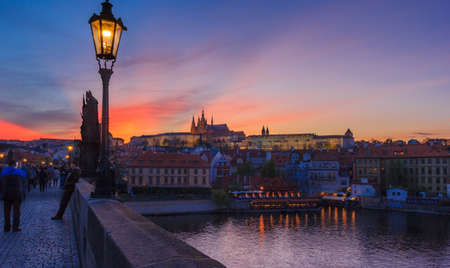 Prague Castle and Valtava River, Pragueのeditorial素材