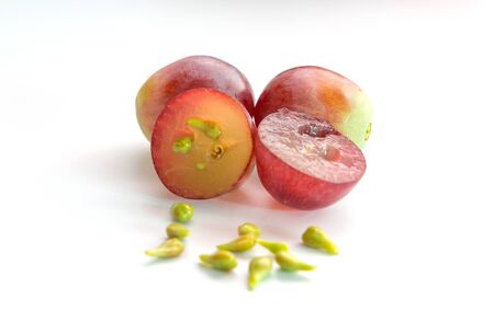 grapes isolated on over white backgroundの写真素材