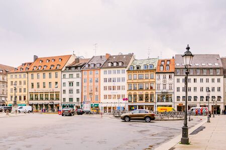 MUNICH, GERMANY - APRIL 6: Odeonsplatz with beautiful building around on April 6, 2016 in Munich, Germanyのeditorial素材