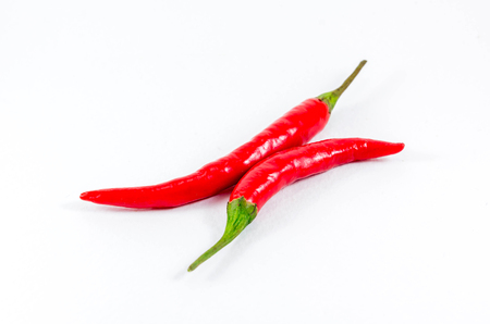 red chili pepper isolated on a white backgroundの写真素材