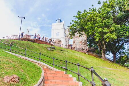 MALACCA, MALAYSIA - AUGUST 12: St. Paul's church facade on August 12, 2016 in Malacca, Malaysia.St.Paul's church was built in 1521 by the Portuguese.It was used as a fortress for a period of time.のeditorial素材