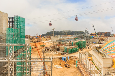 GENTING HIGHLANDS, MALAYSIA APRIL 16, 2017: The construction view of FOX Theme Park from First World Hotel at Genting Highland, Malaysiaのeditorial素材
