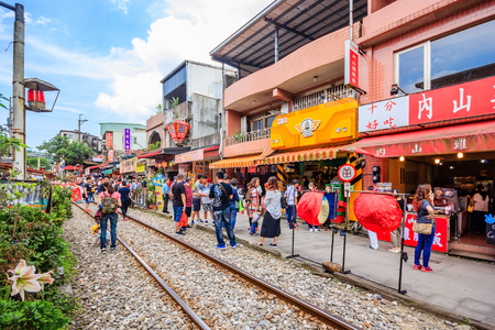 SHIFEN, TAIWAN - APRIL 30, 2017: The Shifen Old Street section of Pingxi District has become one of...