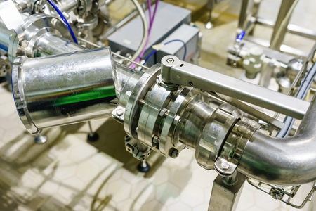 butterfly gate valve to prevent reverse flow of water in factory and industrial production plant for the manufacture of beveragesの写真素材